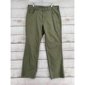 Duluth Trading Ballroom Khakis Pants Mens 36x32 Green Stretch Straight